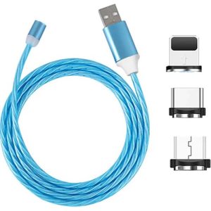 Zuidid LED Işıklı 3 Manyetik Uclu Şarj Kablosu 1 Metre - Görsel 1