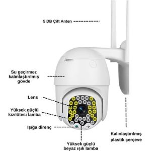 Zuidid 2mp Hd 2.5 Inch IP66 Ip Kamera Wifi Özellikli Hareket Takipli ve Gece Sensörlü - Görsel 3