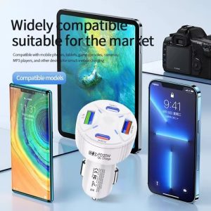 Zuidid P48 4 in 1 PD20W + QC3.0 Araç İçi Çakmaklık Hızlı Şarj Başlığı - Görsel 3