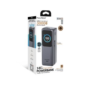 Fulltech FP34 140W 30.000mAh Akıllı Ekranlı Hızlı Şarj Powerbank 2xUSB-C & Dahili Kablo 4 Cihaz Şarj - Görsel 3