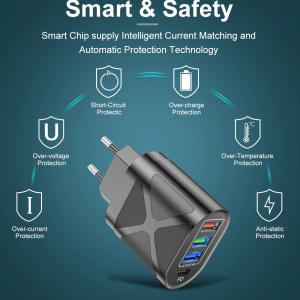 Zuidid Hızlı Şarj PD20W + Qc3.0 3 USB'li Çoklu Şarj - Görsel 4