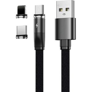 Remax RC169-TH 2.1 Amper 3in1 Manyetik Hızlı Şarj Kablosu 1.2 Metre - Micro / Type C / Lightning - Görsel 1