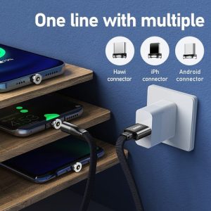 Remax RC169-TH 2.1 Amper 3in1 Manyetik Hızlı Şarj Kablosu 1.2 Metre - Micro / Type C / Lightning - Görsel 2