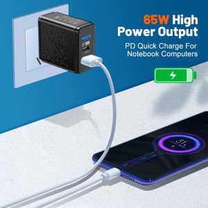 Zuidid GaN 65 W QC3.0 USB+PD Hızlı Şarj Adaptörü - Görsel 5