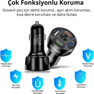 Zuidid Araç Hızlı Şarj 4 USB 7 A Çoklu Hızlı Şarj - Görsel 3