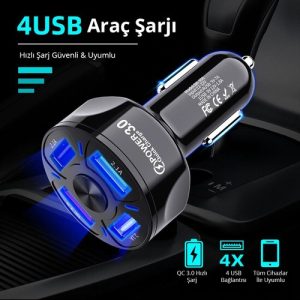 Zuidid Araç Hızlı Şarj 4 USB 7 A Çoklu Hızlı Şarj - Görsel 6