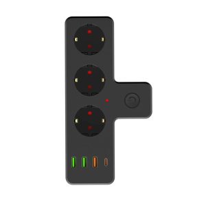 Zuidid FTR-12 3'lü Termal Akım Korumalı Priz 3 USB + 1 Type-C 20W PD Giriş - Görsel 4