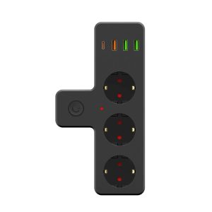 Zuidid FTR-12 3'lü Termal Akım Korumalı Priz 3 USB + 1 Type-C 20W PD Giriş - Görsel 3