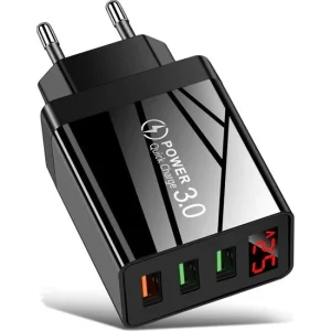 Zuidid Hızlı Şarj Qc 3.0 3 USB Portlu 3.1A - 30W Gösterge Ekranlı Çoklu Şarj Cihazı - Görsel 1