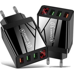 Zuidid Hızlı Şarj Qc 3.0 3 USB Portlu 3.1A - 30W Gösterge Ekranlı Çoklu Şarj Cihazı - Görsel 4