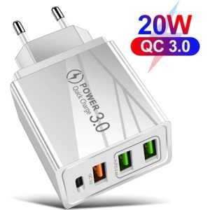 Zuidid Hızlı Şarj PD20W + Qc3.0 USB + 2.4A Çift USB Çoklu Şarj - Görsel 3