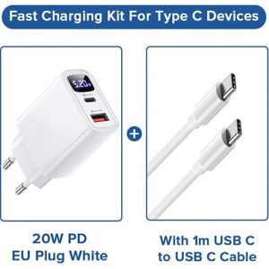 Zuidid LED Göstergeli Pd+Usb Qc 3 Hızlı Şarj Cihazı + 60W Pd Kablosu - Görsel 4