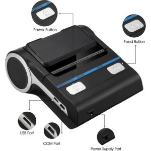 Zuidid Zdd P23001 - 80MM Bluetooth Taşınabilir Termal Fiş , Etiket ve Barkod Yazıcı - Görsel 4
