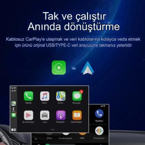 2 in 1 Wireless CarPlay Bluetooth Adaptör - Görsel 5