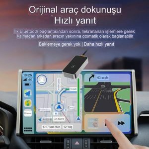 2 in 1 Wireless CarPlay Bluetooth Adaptör - Görsel 3
