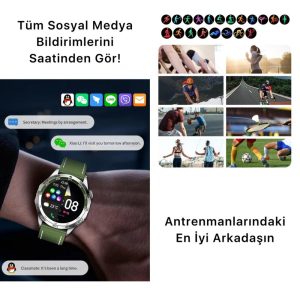 GS Wear GT4 Akıllı Saat 3 Adet Kordonlu - Görsel 4