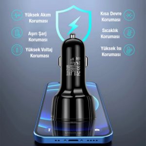 Zuidid Araç Hızlı Şarj 5 USB Portlu 3,1 A Çoklu Hızlı Şarj - Görsel 3