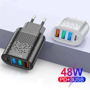 Zuidid 3 USB + Type-C Giriş 48W PD Hızlı Şarj Adaptörü - Görsel 3