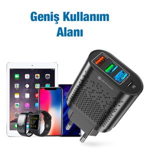 Zuidid 3 USB + Type-C Giriş 48W PD Hızlı Şarj Adaptörü - Görsel 8